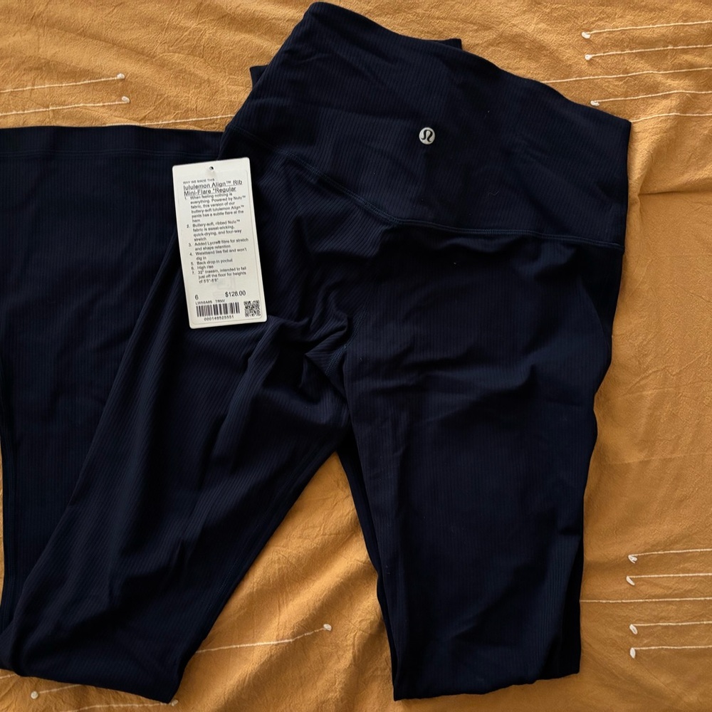 Navy Lululemon Align rib mini-flare regular pants